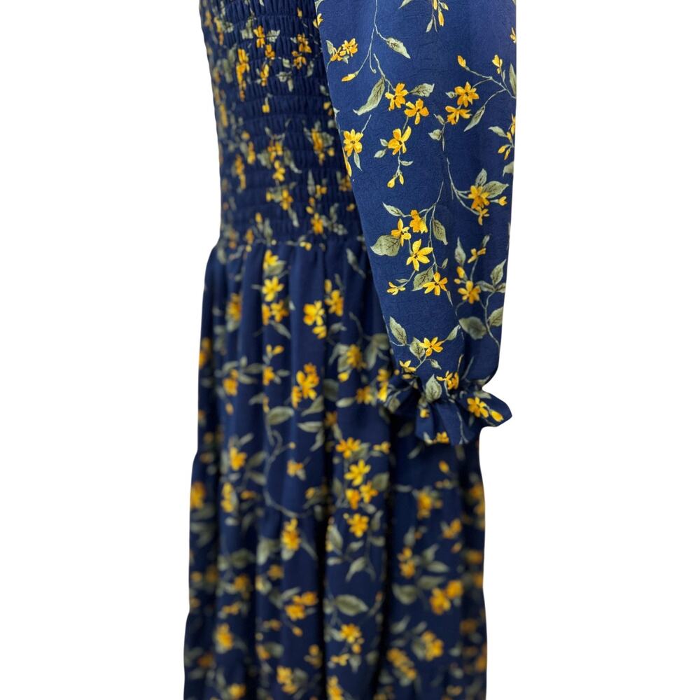 Baltic Born Marta Dress Bohemian Romance Wuthering Heights Floral Midi 1XL Navy - Picture 15 of 16